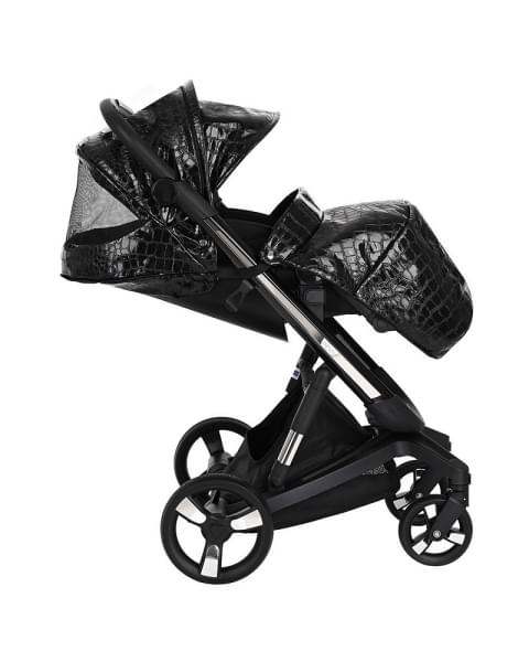 Коляска Ibebe I-Stop Leather 2 в 1 IS 26 Crocodile Black/Black