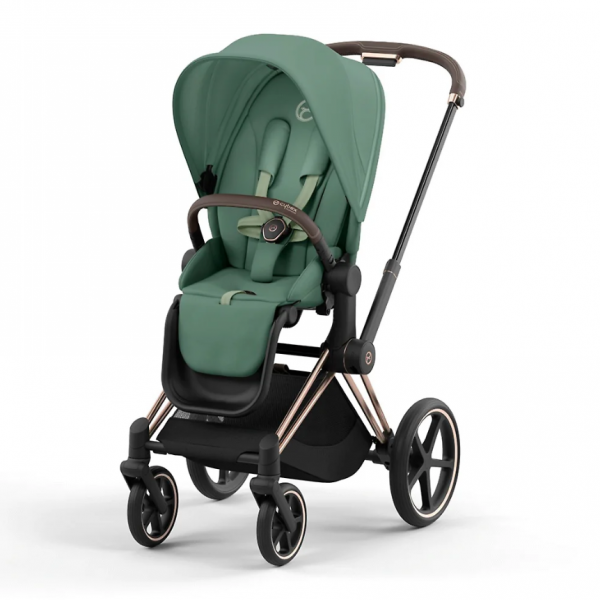 Коляска прогулочная Cybex Priam IV шасси Rose Gold, Leaf Green (Зеленый)