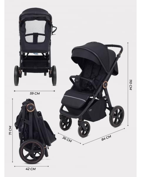 Коляска прогулочная Mowbaby Trail 2025 Black