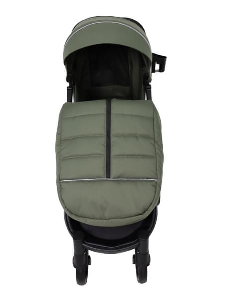 Коляска прогулочная Peppy Polo oliva green черная рама, сумка