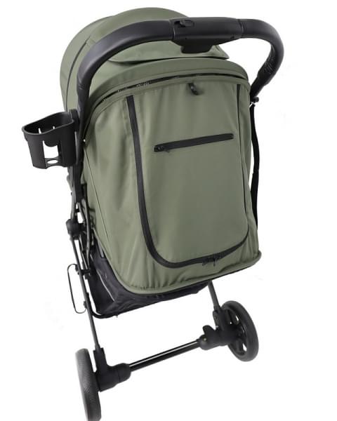 Коляска прогулочная Peppy Polo oliva green черная рама, сумка
