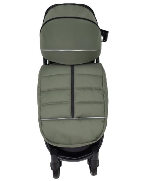 Коляска прогулочная Peppy Polo oliva green черная рама, сумка