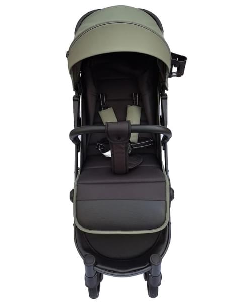Коляска прогулочная Peppy Polo oliva green черная рама, сумка