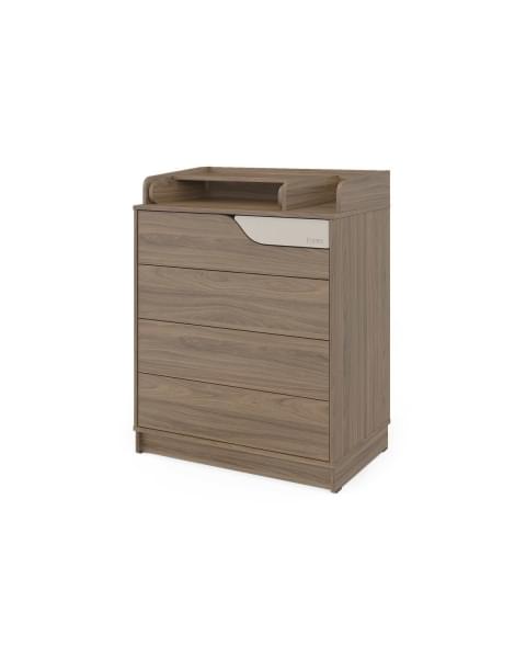 Комод Атон ESMEE ЛДСП, МДФ 800/5 с органайзером и Push-to-open (орех карини-кашемир)