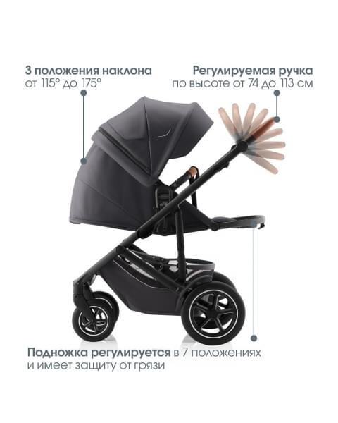 Коляска 3 в 1 Britax Roemer Smile 5Z, Midnight Grey + BABY-SAFE CORE Frost Grey