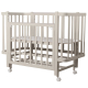 Кровать детская INDIGO Bella (ложе 120х60, закругленные углы, продольный маятник + колеса) массив б (кашемир-кашемир)