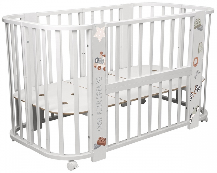 Кроватка-трансформер Indigo Baby Line 5 в 1 машинки