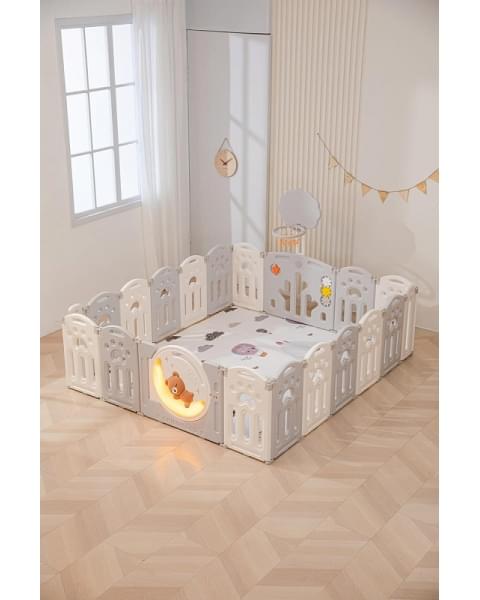 Манеж UNIX Kids DeLuxe Grey, 150x180 cм с игровыми аксессуарами