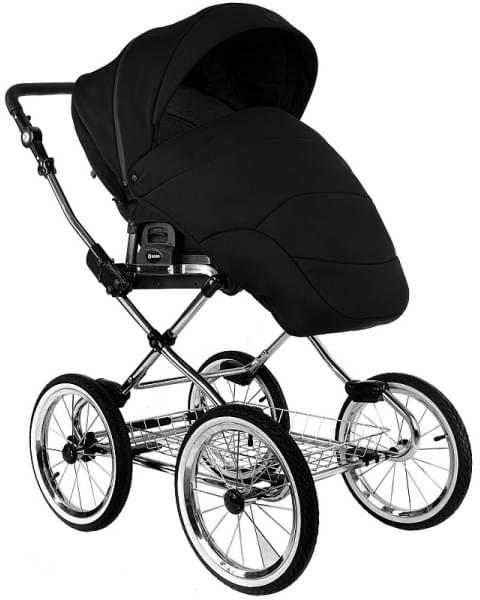 Детская коляска Roan Bass Next Classic 2.0 d14 3 в 1 с автокреслом Tutis Elo Lux EduSky Black BSNC/95/2 Caviar/Black/руч.Cappuccino