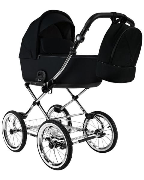 Детская коляска Roan Bass Next Classic 2.0 d14 3 в 1 с автокреслом Tutis Elo Lux EduSky Black BSNC/95/2 Caviar/Black/руч.Cappuccino