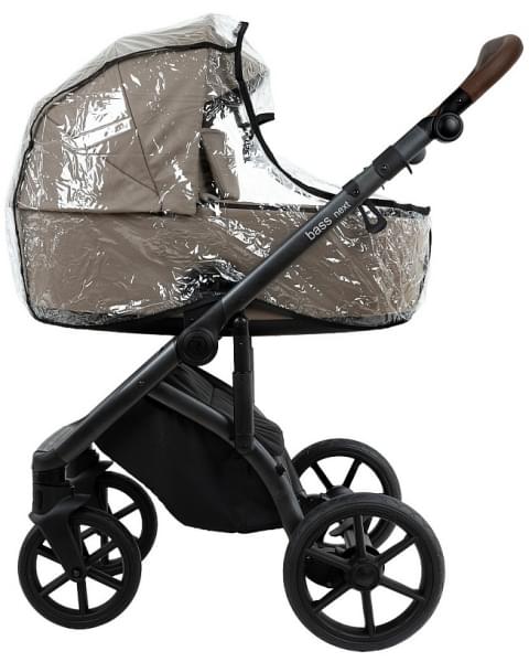 Детская коляска Roan Bass Next Кожа 2.0 3 в 1 с автокреслом Tutis Elo Lux EduSky Black BNL/71/2 Cappucino/Black/ руч.Коричневый
