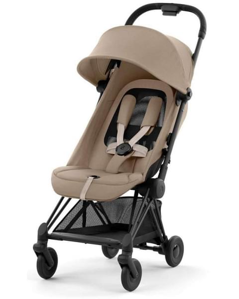 Прогулочная коляска Cybex Coya Cozy Beige с дождевиком и бампером/Matt Black