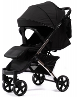 Прогулочная коляска Peppy Polo 2.0 Silver black хром рама, сумка