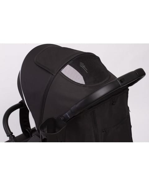 Прогулочная коляска Peppy Polo 2.0 Silver black хром рама, сумка