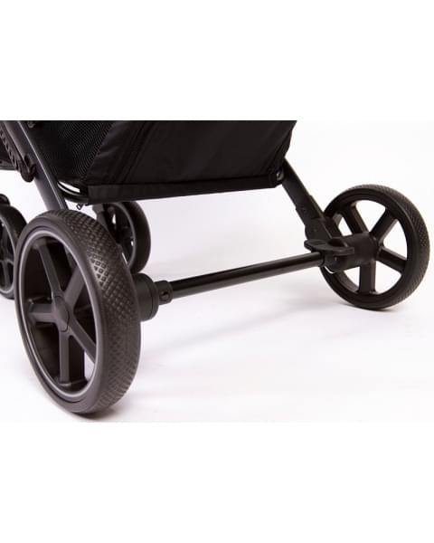 Прогулочная коляска Peppy Polo 2.0 Silver black хром рама, сумка