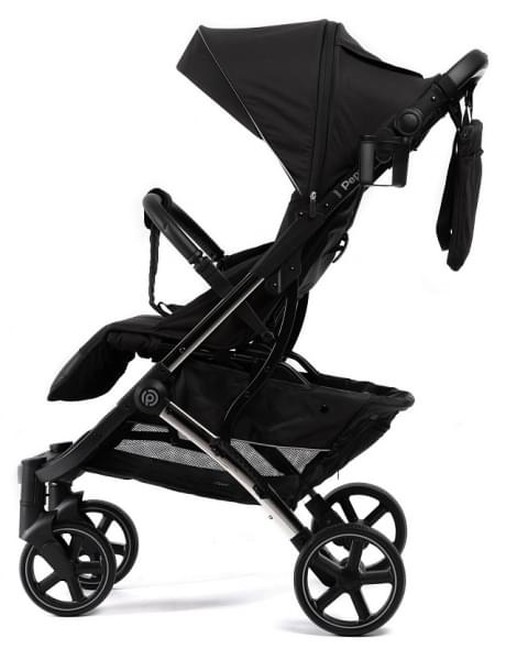 Прогулочная коляска Peppy Polo 2.0 Silver black хром рама, сумка