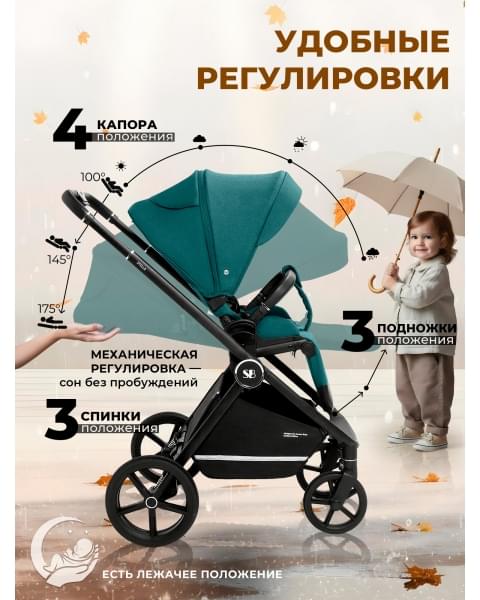 Прогулочная коляска Sweet Baby Stella Green