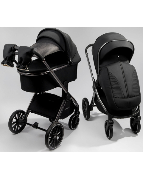 Детская коляска AmaroBaby Genius 3 в 1 с автокреслом Rant Miro черный