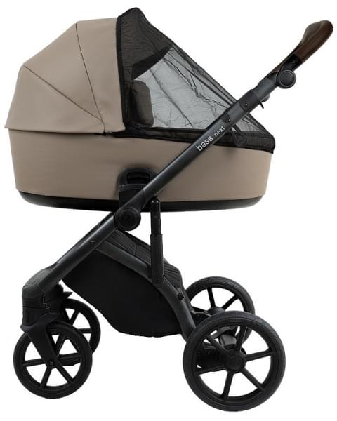 Детская коляска Roan Bass Next Кожа 2.0 3 в 1 с автокреслом Tutis Elo Lux EduSky Black BNL/71/2 Cappucino/Black/ руч.Коричневый