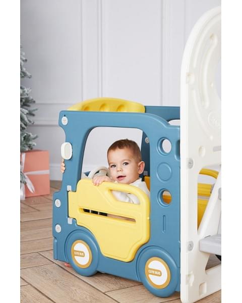 Игровой комплекс с горкой UNIX Kids Bus 171 см Yellow
