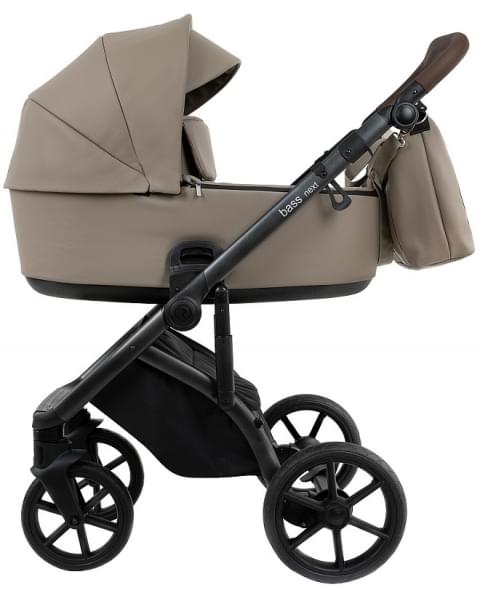 Детская коляска Roan Bass Next Кожа 2.0 3 в 1 с автокреслом Tutis Elo Lux EduSky Black BNL/71/2 Cappucino/Black/ руч.Коричневый