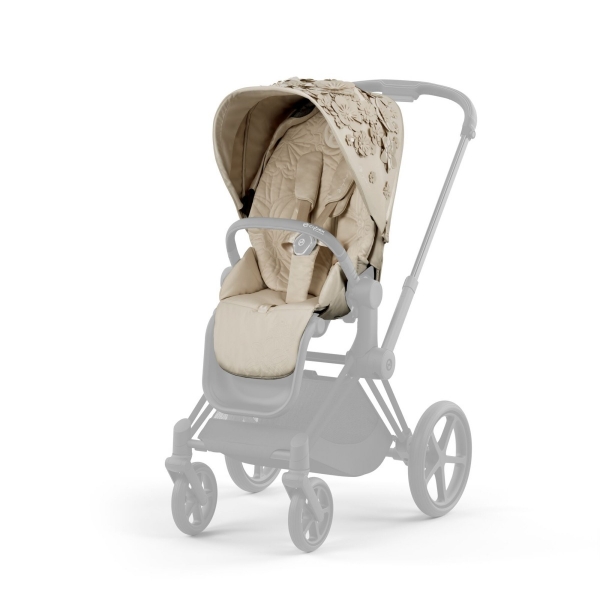 Сменный чехол Seat Pack для коляски Cybex Priam IV Fashion Collection, FE Simply Flowers Beige (Бежевый)