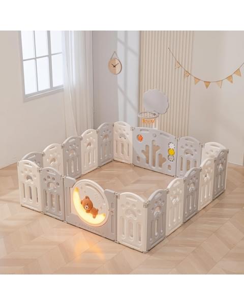 Манеж UNIX Kids DeLuxe Grey, 150x180 cм с игровыми аксессуарами