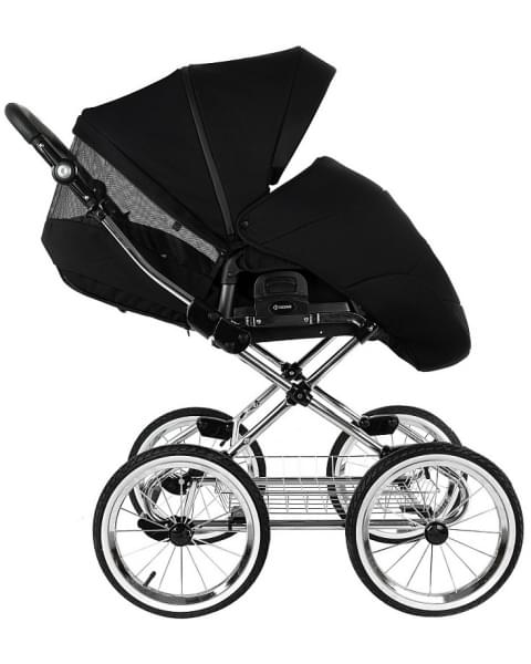 Детская коляска Roan Bass Next Classic 2.0 d14 3 в 1 с автокреслом Tutis Elo Lux EduSky Black BSNC/95/2 Caviar/Black/руч.Cappuccino