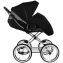 Детская коляска Roan Bass Next Classic 2.0 d14 3 в 1 с автокреслом Tutis Elo Lux EduSky Black BSNC/95/2 Caviar/Black/руч.Cappuccino