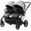 Детская коляска для двойни Adamex Leo Duo Deluxe 2 в 1 DUO-SA3 (СВ.СЕРАЯ КОЖА)
