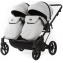 Детская коляска для двойни Adamex Leo Duo Deluxe 2 в 1 DUO-SA3 (СВ.СЕРАЯ КОЖА)