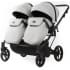 Детская коляска для двойни Adamex Leo Duo Deluxe 2 в 1 DUO-SA3 (СВ.СЕРАЯ КОЖА)