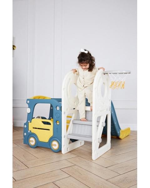 Игровой комплекс с горкой UNIX Kids Bus 171 см Yellow
