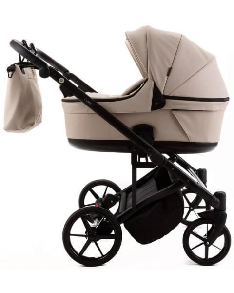 Детская коляска для двойни Adamex Leo Duo Deluxe 3 в 1 DUO-SA7 (СВ.БЕЖЕВАЯ КОЖА)