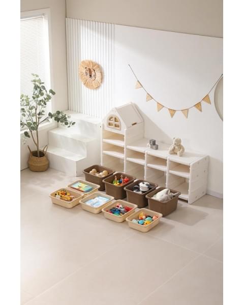Стеллаж для игрушек UNIX Kids 9 ящиков Camel