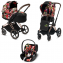 Коляска 3 в 1 Cybex Priam III Spring Blossom шасси Rose Gold, Dark (Темный)
