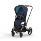 Коляска прогулочная Cybex Priam IV шасси Chrome Brown, Nautical Blue (Темно-синий)