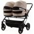 Детская коляска для двойни Adamex Leo Duo Deluxe 3 в 1 DUO-SA7 (СВ.БЕЖЕВАЯ КОЖА)