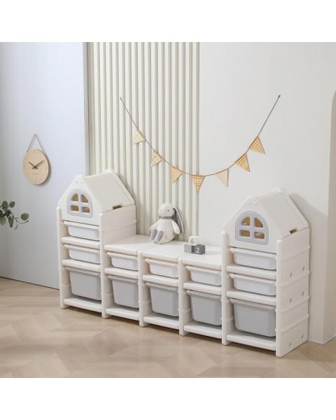 Стеллаж для игрушек UNIX Kids 12 ящиков Grey