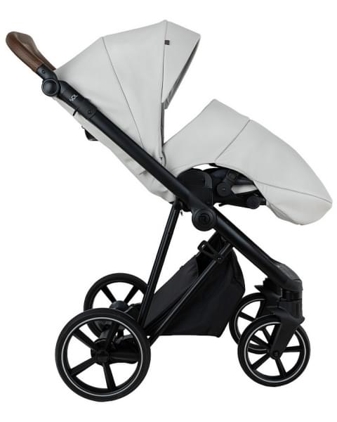 Детская коляска Roan Sol Vintage Leather 2.0 3 в 1 с автокреслом Tutis Elo Lux Edusky Black SL/12/L Island Stone /Black/ руч.Коричневый