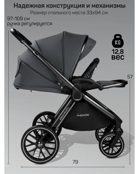 Детская коляска AmaroBaby Phenom 3 в 1 графит