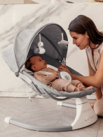Электронные качели детские AMAROBABY LUCKY SWING, серый