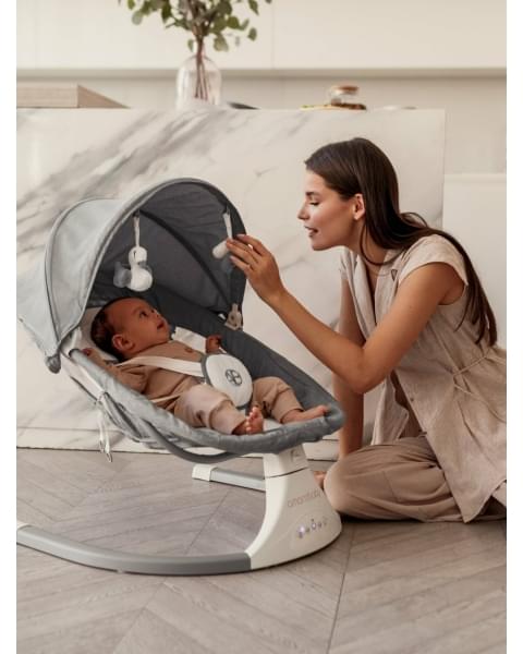 Электронные качели детские AMAROBABY LUCKY SWING, серый