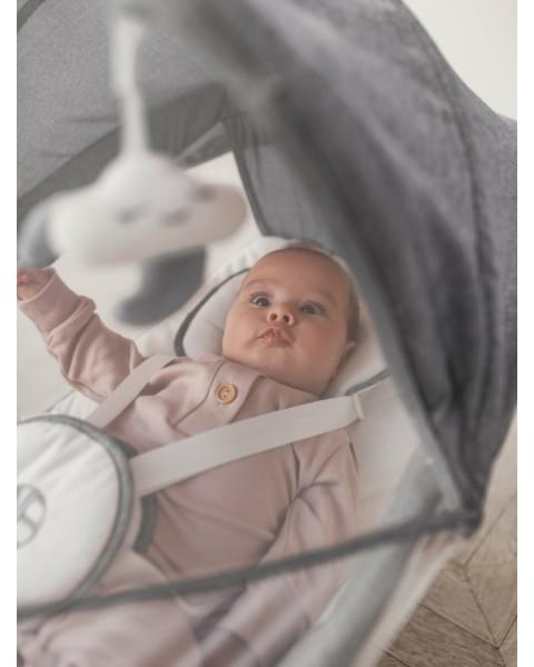 Электронные качели детские AMAROBABY LUCKY SWING, серый