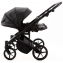 Детская коляска для двойни Adamex Leo Duo Deluxe 2 в 1 DUO-SA2 (ЧЕРНАЯ КОЖА)