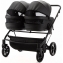 Детская коляска для двойни Adamex Leo Duo Deluxe 2 в 1 DUO-SA2 (ЧЕРНАЯ КОЖА)