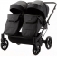 Детская коляска для двойни Adamex Leo Duo Deluxe 2 в 1 DUO-SA2 (ЧЕРНАЯ КОЖА)