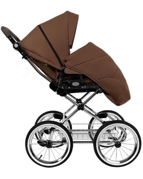 Детская коляска Roan Bass Next Classic 2.0 d14 3 в 1 с автокреслом Tutis Elo Lux EduSky Black BSNC/91/2 Mocha Mousse/Black/руч.Cappuccino