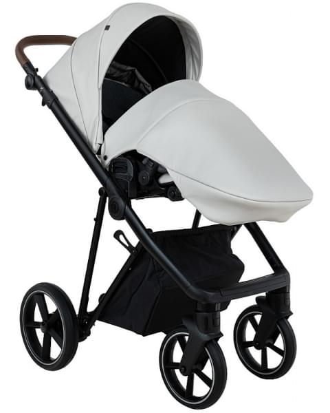 Детская коляска Roan Sol Vintage Leather 2.0 3 в 1 с автокреслом Tutis Elo Lux Edusky Black SL/12/L Island Stone /Black/ руч.Коричневый