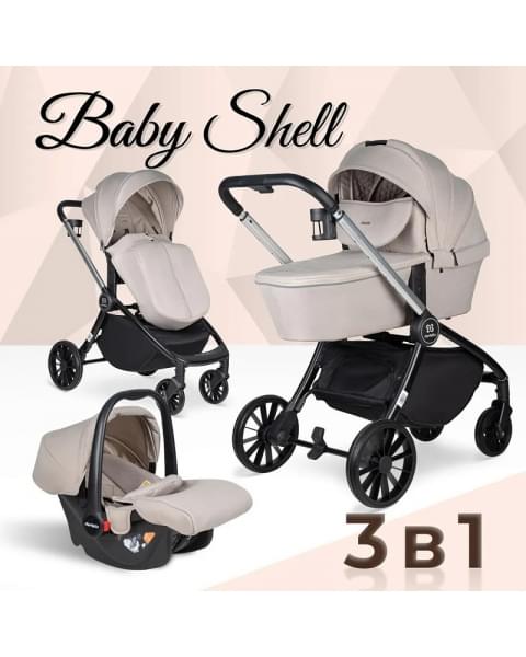 Детская коляска Farfello Baby Shell 3 в 1 2024 кофейный